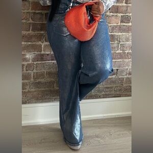 Fashion Nova Women's Foil Blue Jeans